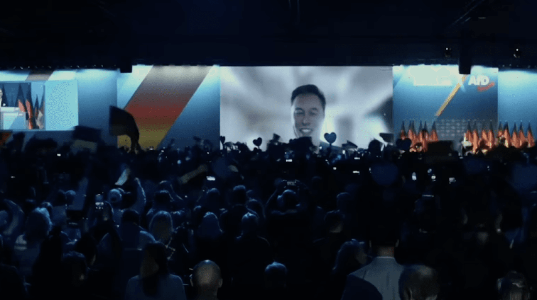 Elon Musk en meeting en visio pour soutenir l'AFD 